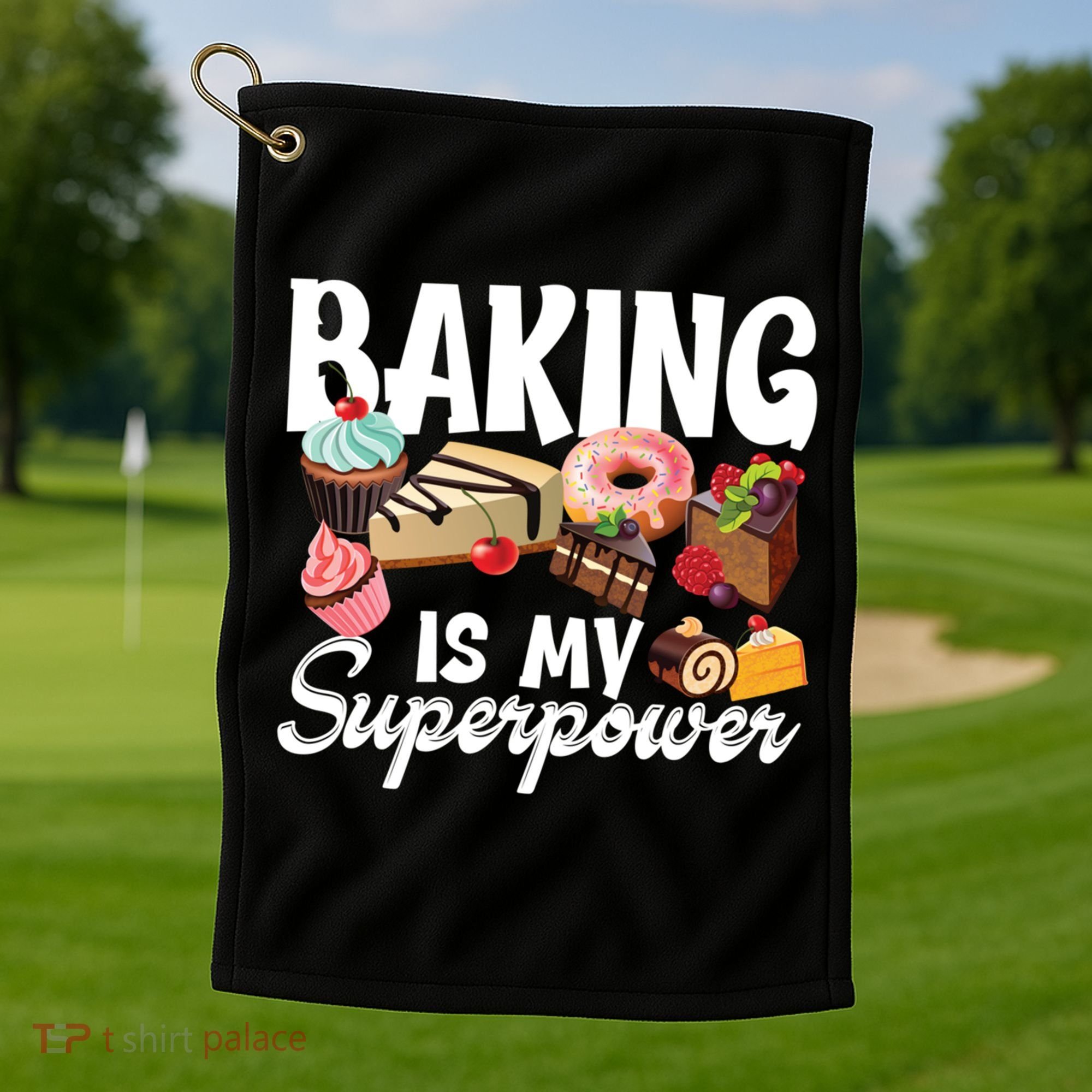 Baking Is My Superpower Clothing Teens Cool Gift Golf Towel