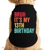 Bruh Its My 13th Birthday 13 Years Old Thirteenth Birthday Doggie Tank thumb 0