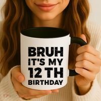 Bruh Its My 12th Birthday 12 Year Old Birthday Coffee Mug thumb 3