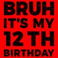 Bruh Its My 12th Birthday 12 Year Old Birthday Santa Hat thumb 1