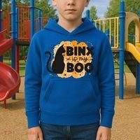 Binx Is My Boo Halloween Cat Scary Holiday Horror Night Kids Hoodie thumb 2