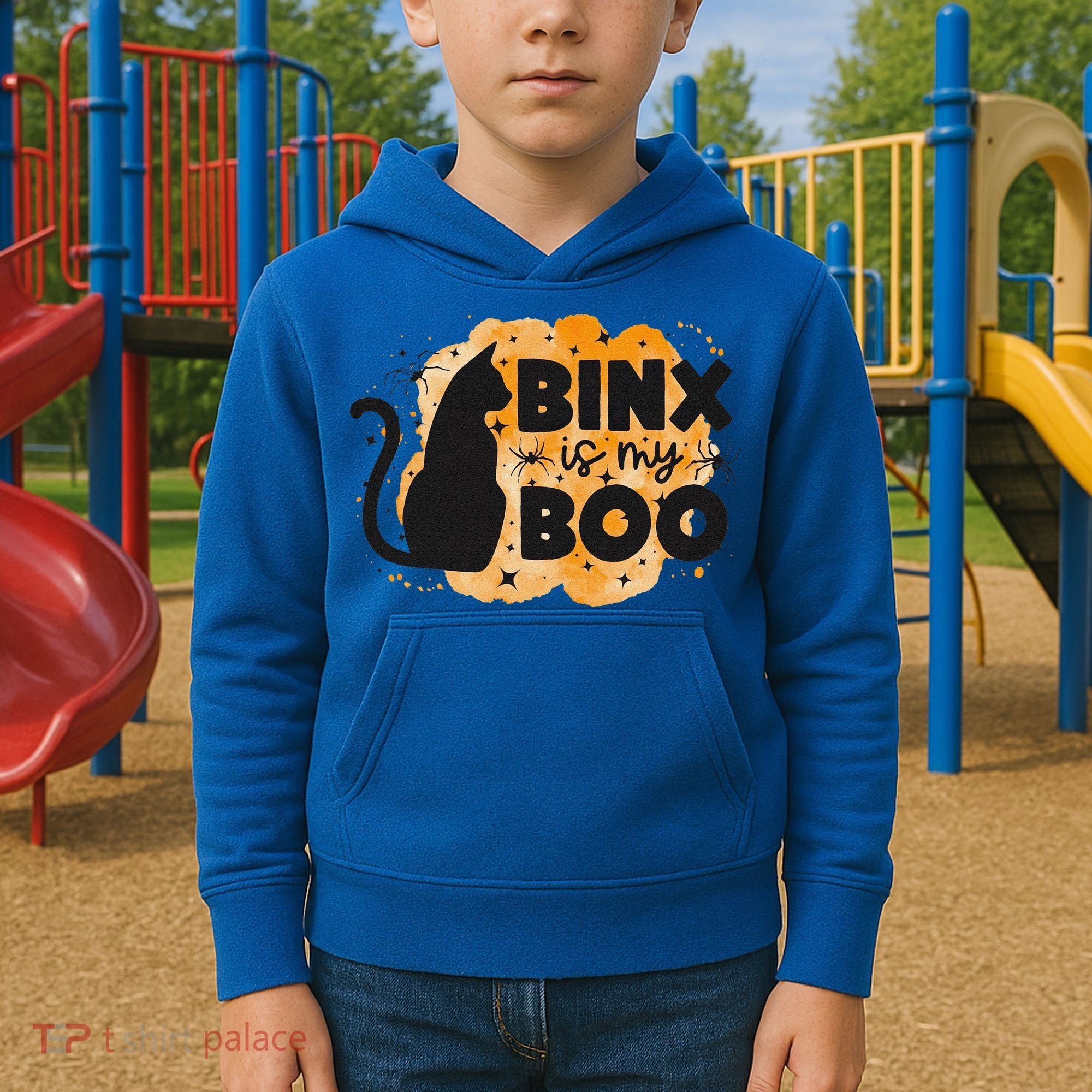Binx Is My Boo Halloween Cat Scary Holiday Horror Night Kids Hoodie