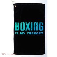 Boxing Is My Therapy Boxer Cool Gift Golf Towel thumb 0