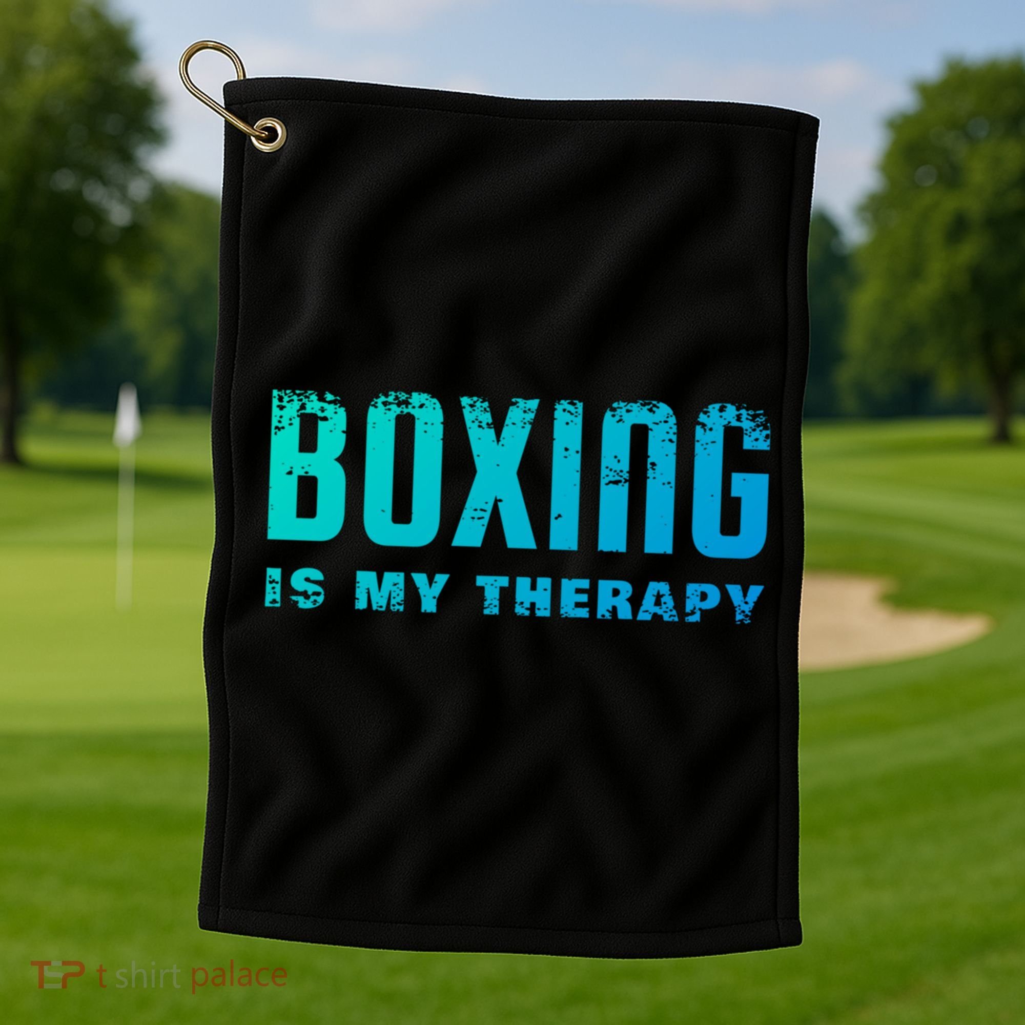 Boxing Is My Therapy Boxer Cool Gift Golf Towel