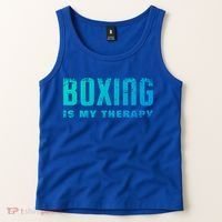 Boxing Is My Therapy Boxer Cool Gift Tank Top thumb 2