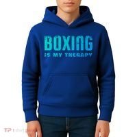 Boxing Is My Therapy Boxer Cool Gift Kids Hoodie thumb 4