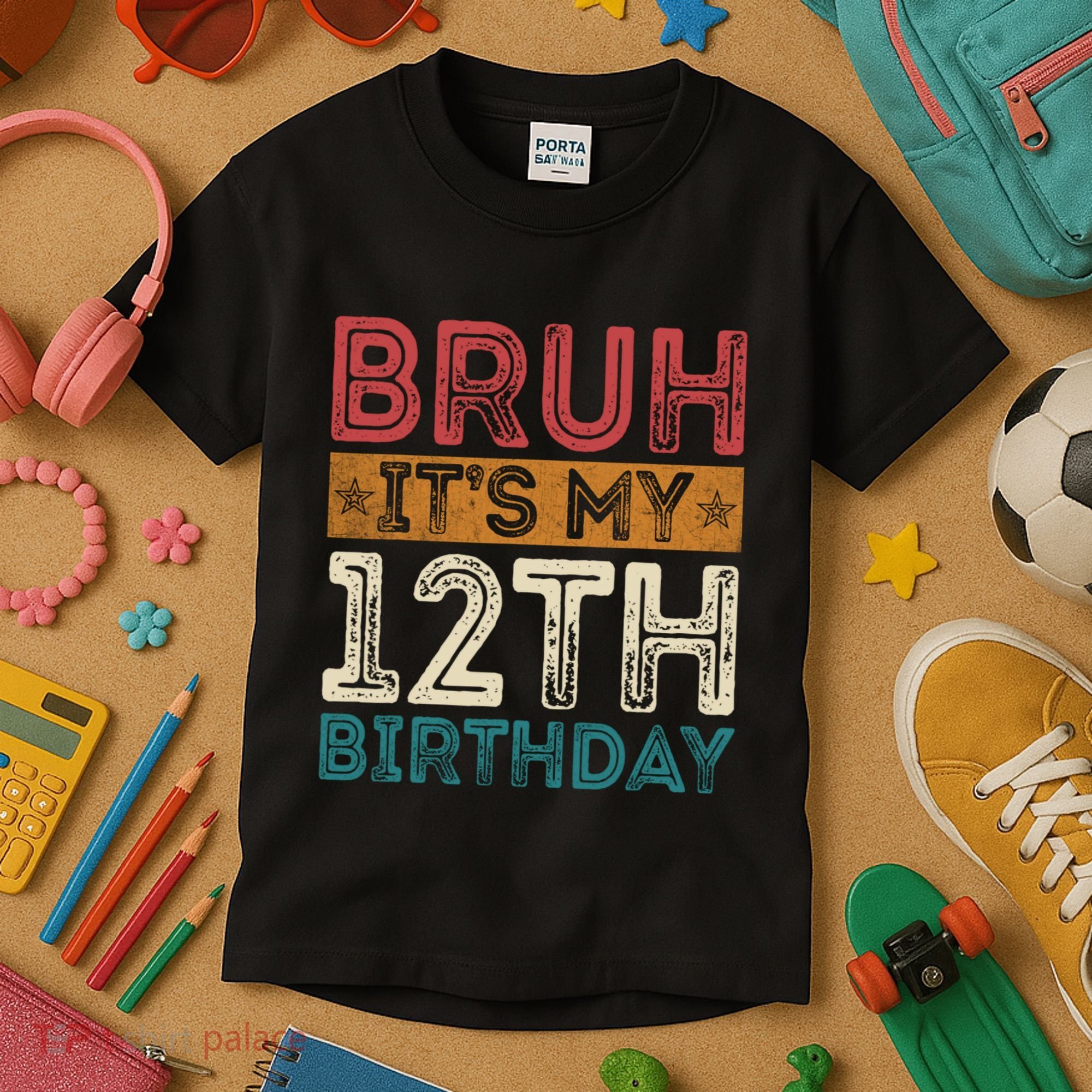 Bruh Its My 12th Birthday 12 Year Old Birthday Kids T-Shirt
