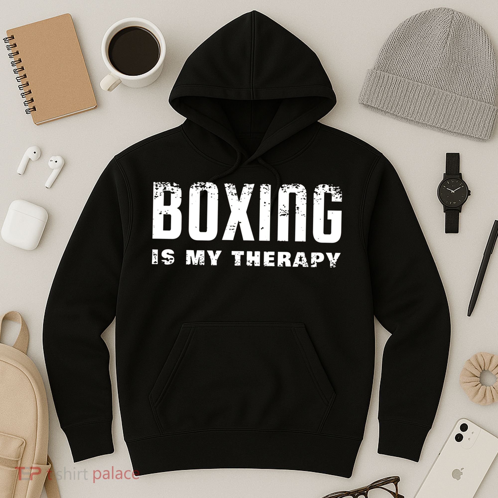 Boxing Is My Therapy Boxer Gift Hoodie