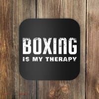 Boxing Is My Therapy Boxer Gift Coaster thumb 0