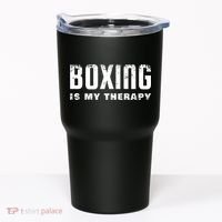Boxing Is My Therapy Boxer Gift Tumbler thumb 0