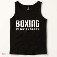 Boxing Is My Therapy Boxer Gift Tank Top thumb 2