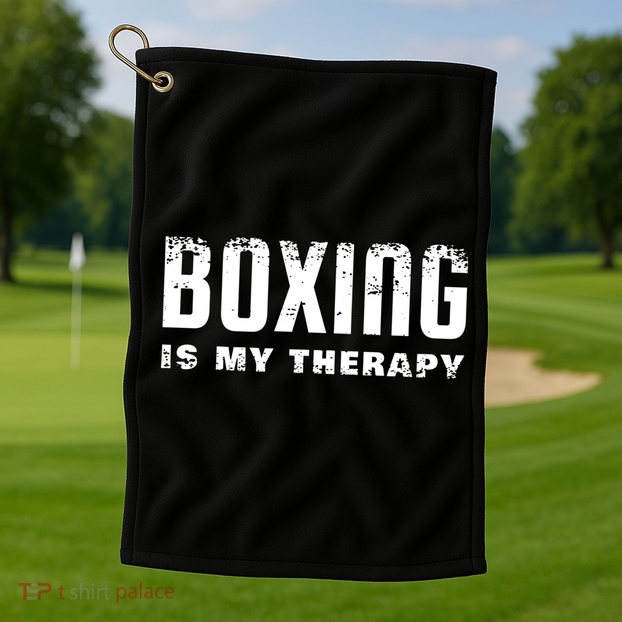 Boxing Is My Therapy Boxer Gift Golf Towel