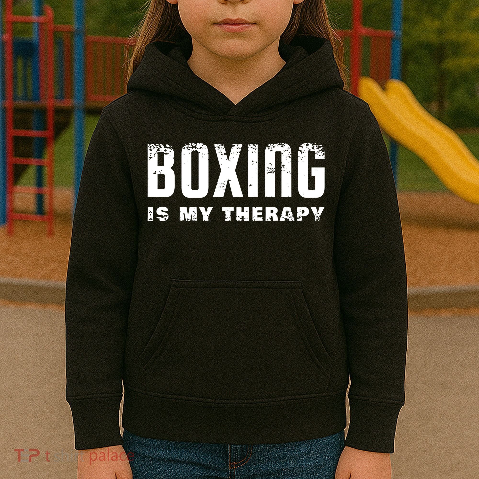 Boxing Is My Therapy Boxer Gift Kids Hoodie