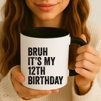 Bruh Its My 12th Birthday 12 Year Old Birthday Coffee Mug thumb 3