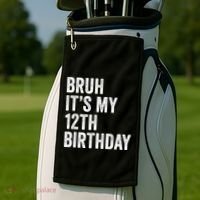 Bruh Its My 12th Birthday 12 Year Old Birthday Golf Towel thumb 2