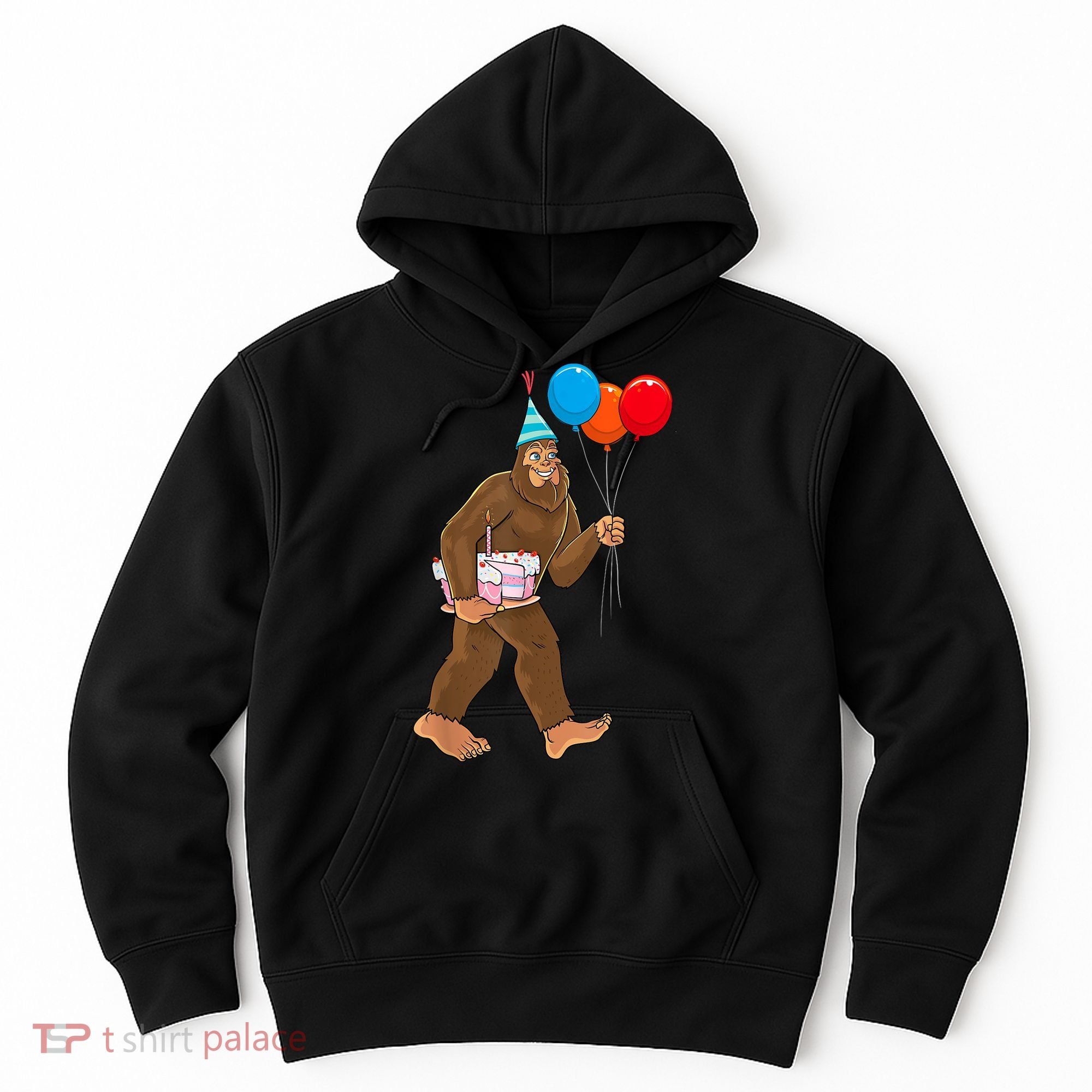 Bigfoot ItS My Birthday Party Hat Balloons Sasquatch Hoodie