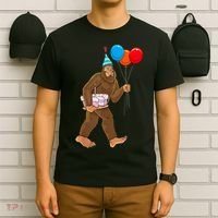 Bigfoot ItS My Birthday Party Hat Balloons Sasquatch T-Shirt thumb 6