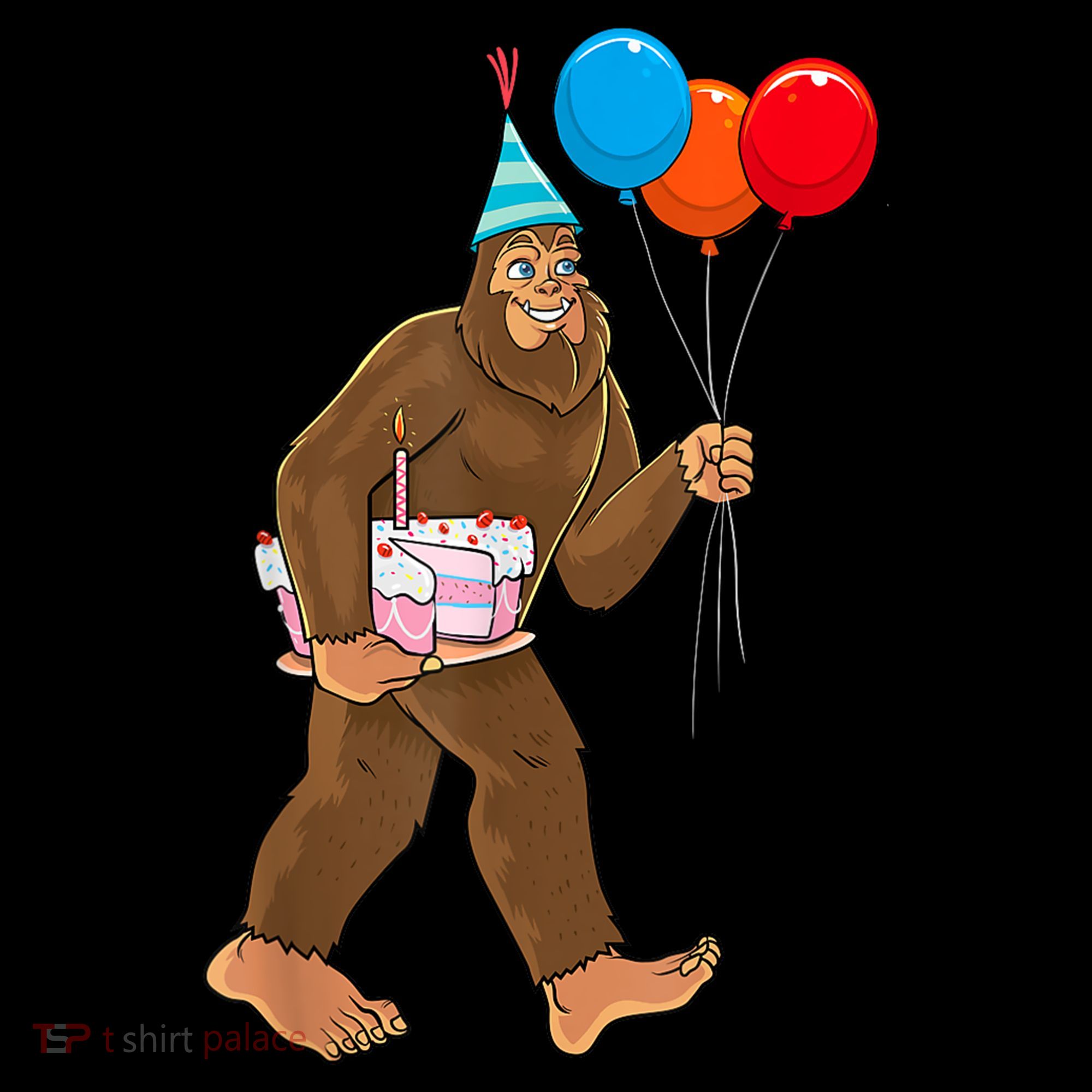 Bigfoot ItS My Birthday Party Hat Balloons Sasquatch Coffee Mug