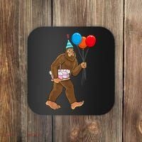 Bigfoot ItS My Birthday Party Hat Balloons Sasquatch Coaster thumb 0
