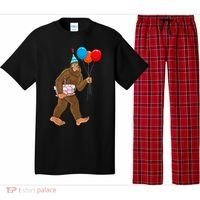 Bigfoot ItS My Birthday Party Hat Balloons Sasquatch Pajama Set thumb 0
