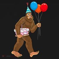 Bigfoot ItS My Birthday Party Hat Balloons Sasquatch Women's Hoodie thumb 2