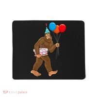 Bigfoot ItS My Birthday Party Hat Balloons Sasquatch Mousepad thumb 0