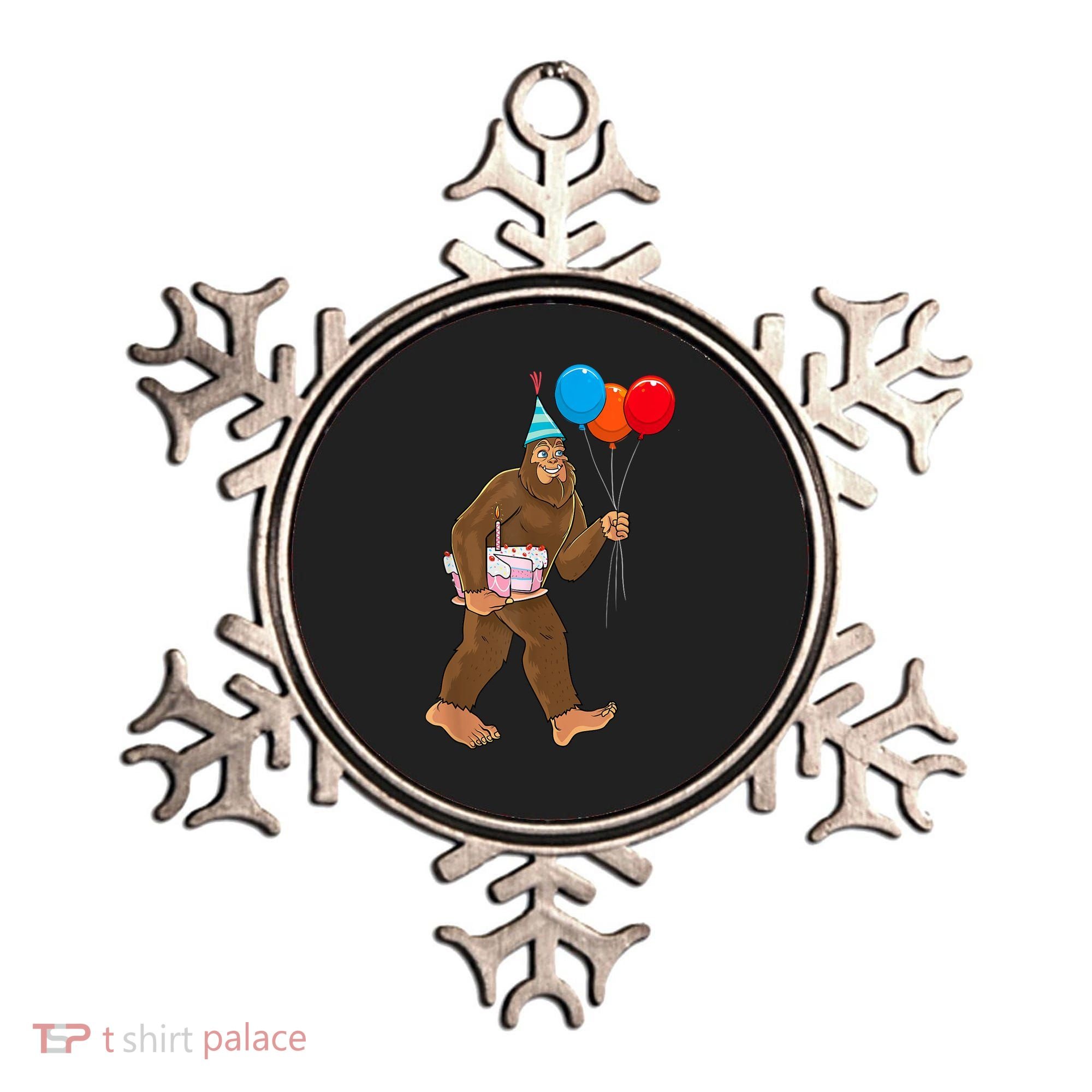 Bigfoot ItS My Birthday Party Hat Balloons Sasquatch Ornament