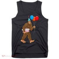 Bigfoot ItS My Birthday Party Hat Balloons Sasquatch Tank Top thumb 0