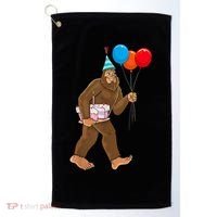 Bigfoot ItS My Birthday Party Hat Balloons Sasquatch Golf Towel thumb 0
