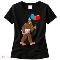 Bigfoot ItS My Birthday Party Hat Balloons Sasquatch Women's T-Shirt thumb 0