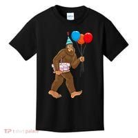 Bigfoot ItS My Birthday Party Hat Balloons Sasquatch Kids T-Shirt thumb 0
