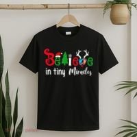 Believe In Magic Of Tiny Mistletoes NICU Nurse Christmas T-Shirt thumb 2