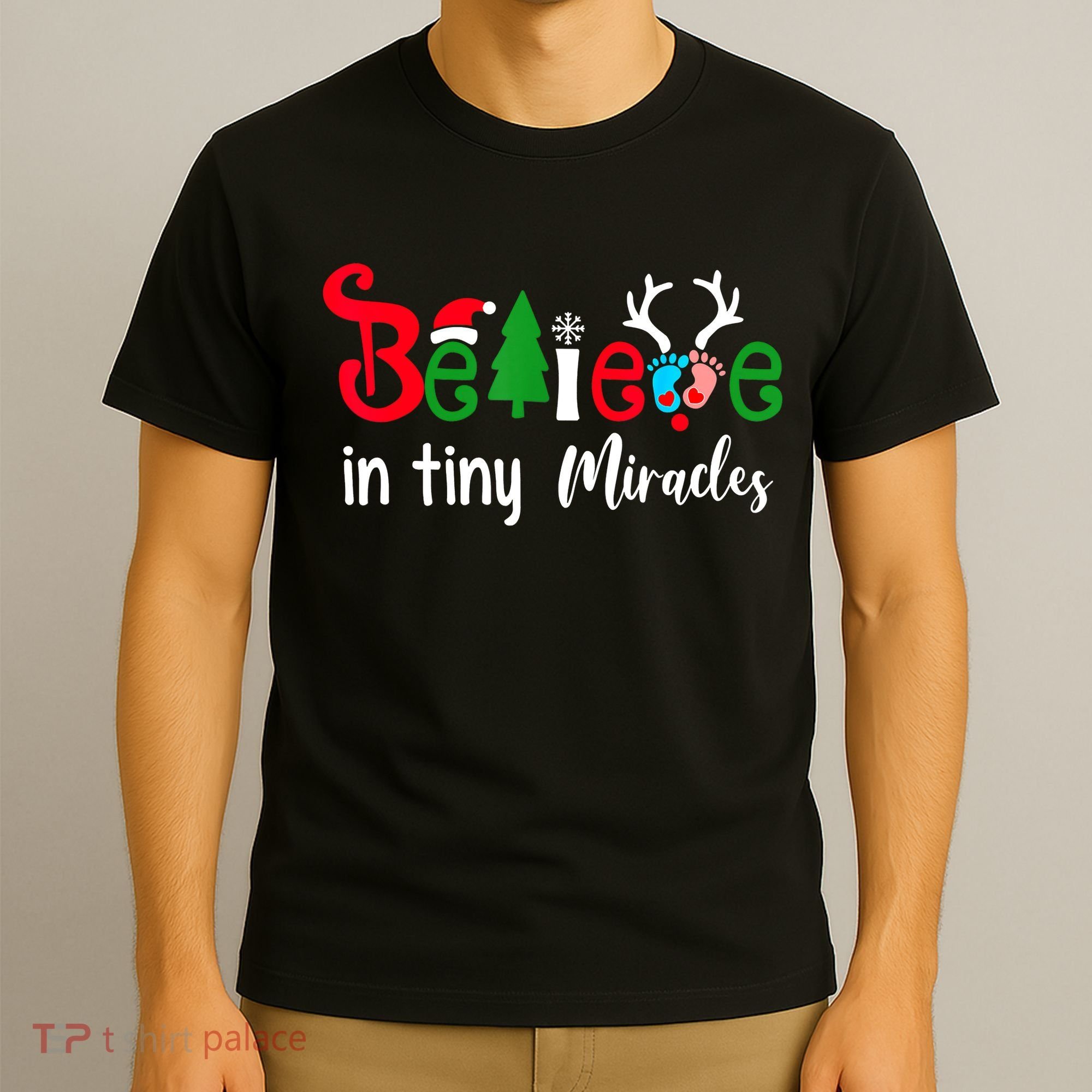 Believe In Magic Of Tiny Mistletoes NICU Nurse Christmas T-Shirt