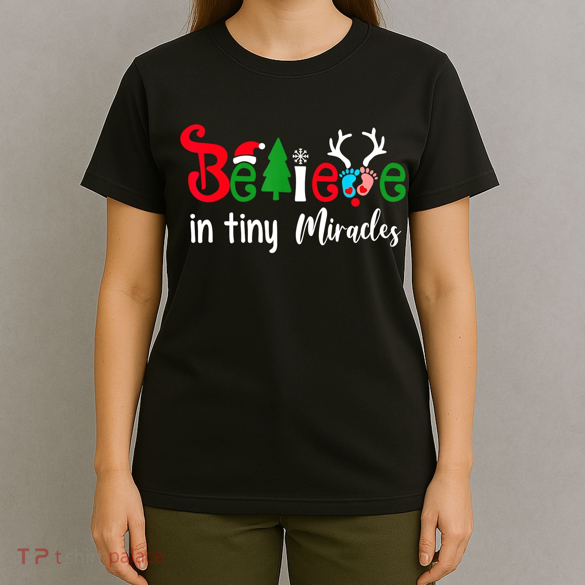 Believe In Magic Of Tiny Mistletoes NICU Nurse Christmas T-Shirt