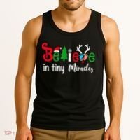 Believe In Magic Of Tiny Mistletoes NICU Nurse Christmas Tank Top thumb 3
