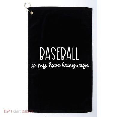 Baseball Is My Love Language Fan Gift Golf Towel