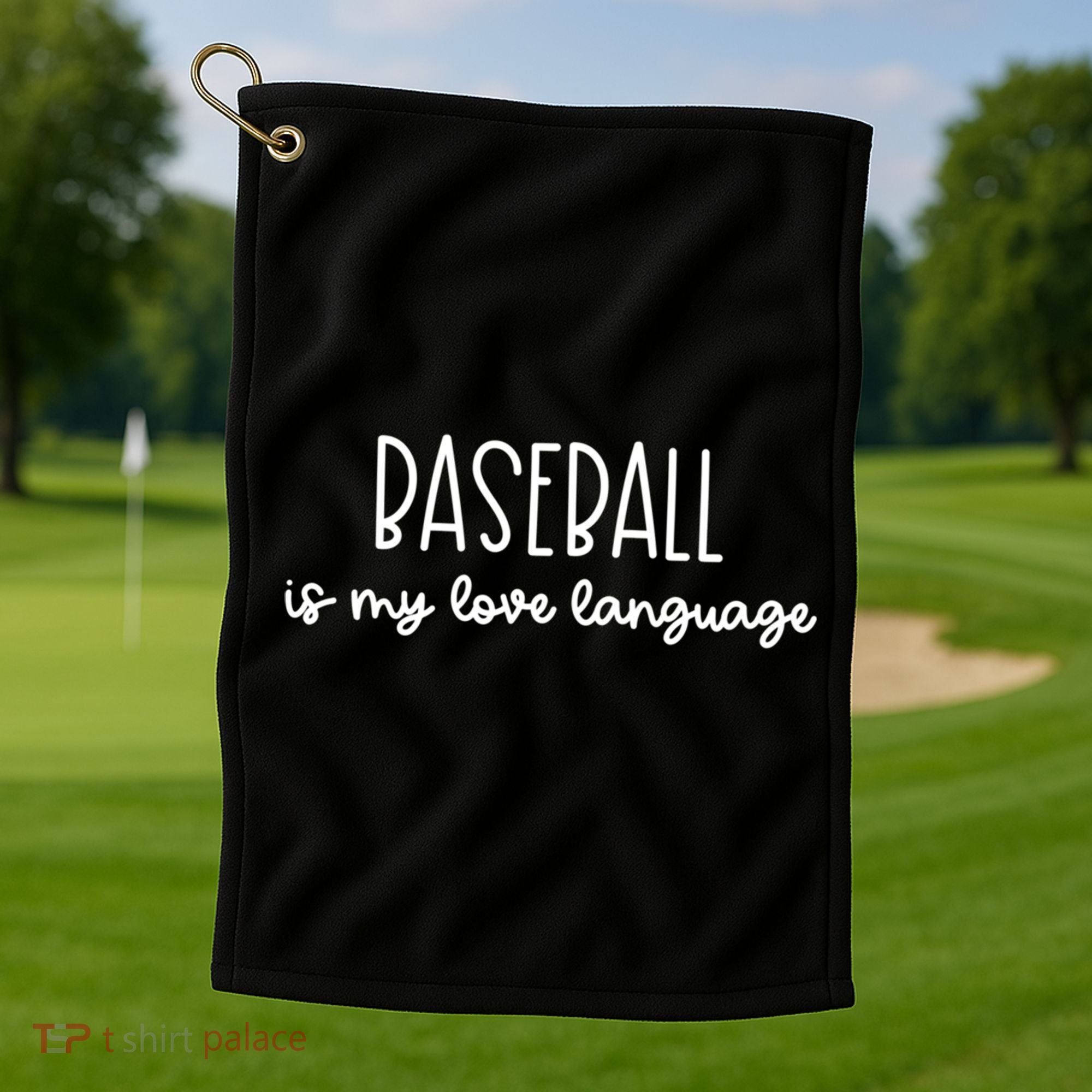 Baseball Is My Love Language Fan Gift Golf Towel