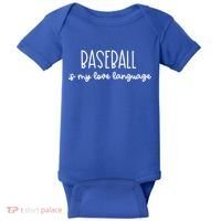 Baseball Is My Love Language Fan Gift Baby Bodysuit thumb 0