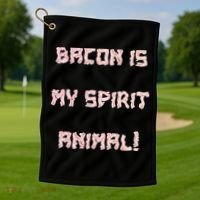 BACON IS MY SPIRIT ANIMAL Golf Towel thumb 1