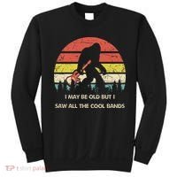 Bigfoot I May Be Old But Saw All The Cool Bands With Guitar Sweatshirt thumb 0