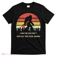 Bigfoot I May Be Old But Saw All The Cool Bands With Guitar T-Shirt thumb 0