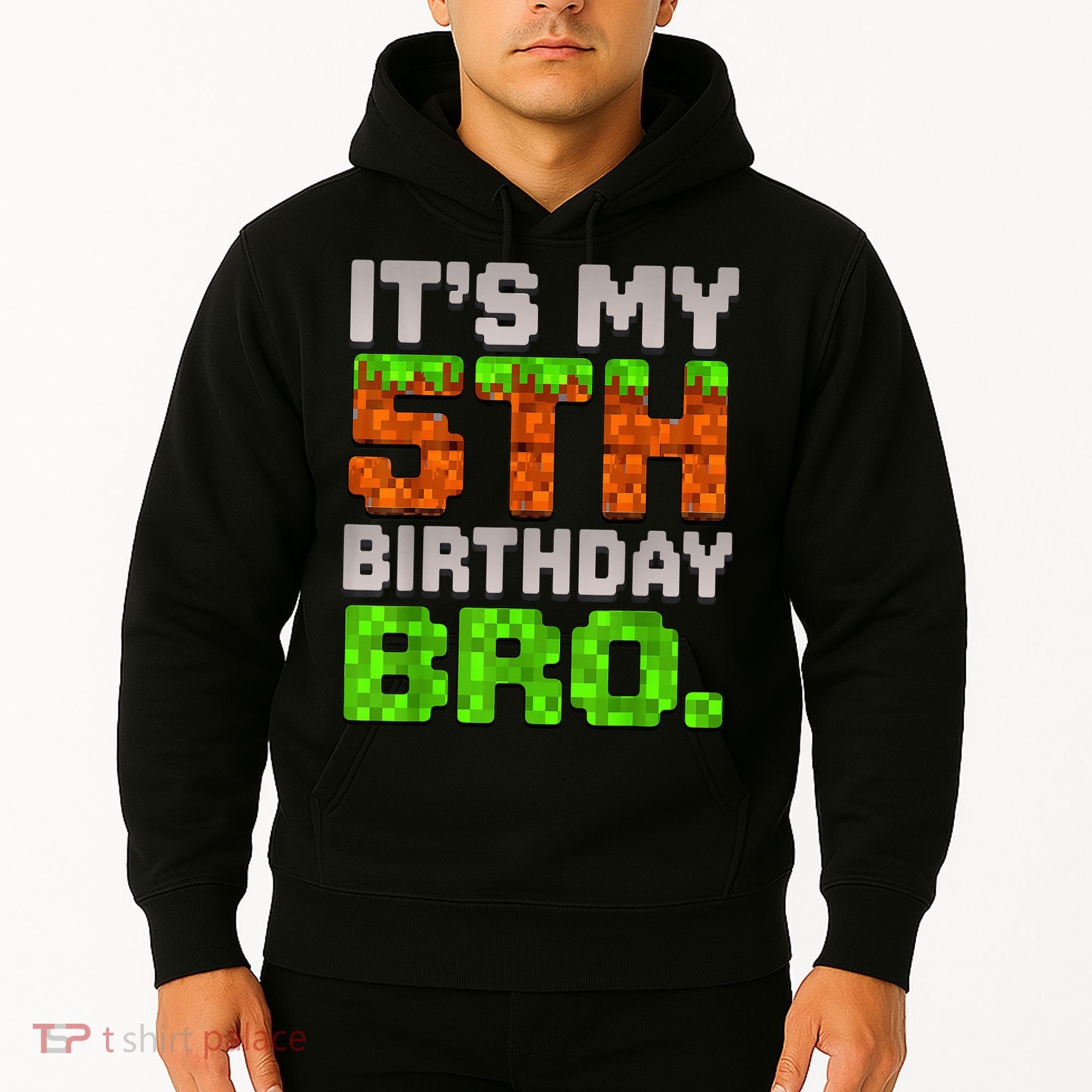 Boy It'S My 5th Birthday Bro Video Game Pixel Hoodie