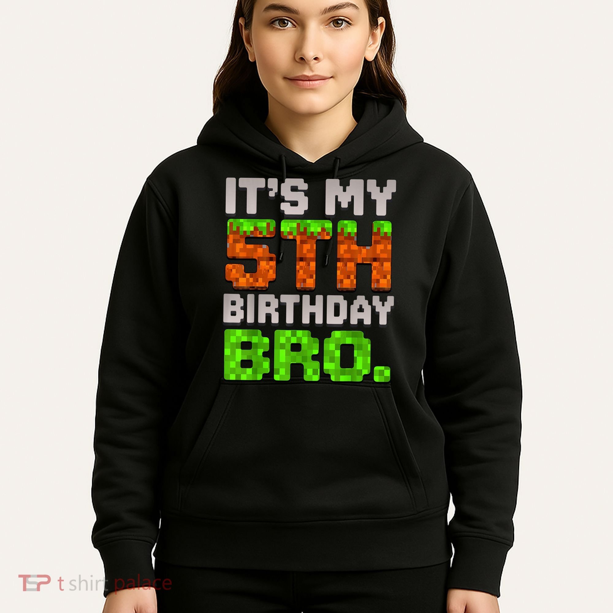 Boy It'S My 5th Birthday Bro Video Game Pixel Hoodie