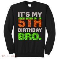 Boy It'S My 5th Birthday Bro Video Game Pixel Sweatshirt thumb 0