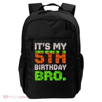 Boy It'S My 5th Birthday Bro Video Game Pixel Backpack