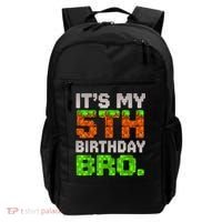 Boy It'S My 5th Birthday Bro Video Game Pixel Backpack thumb 0