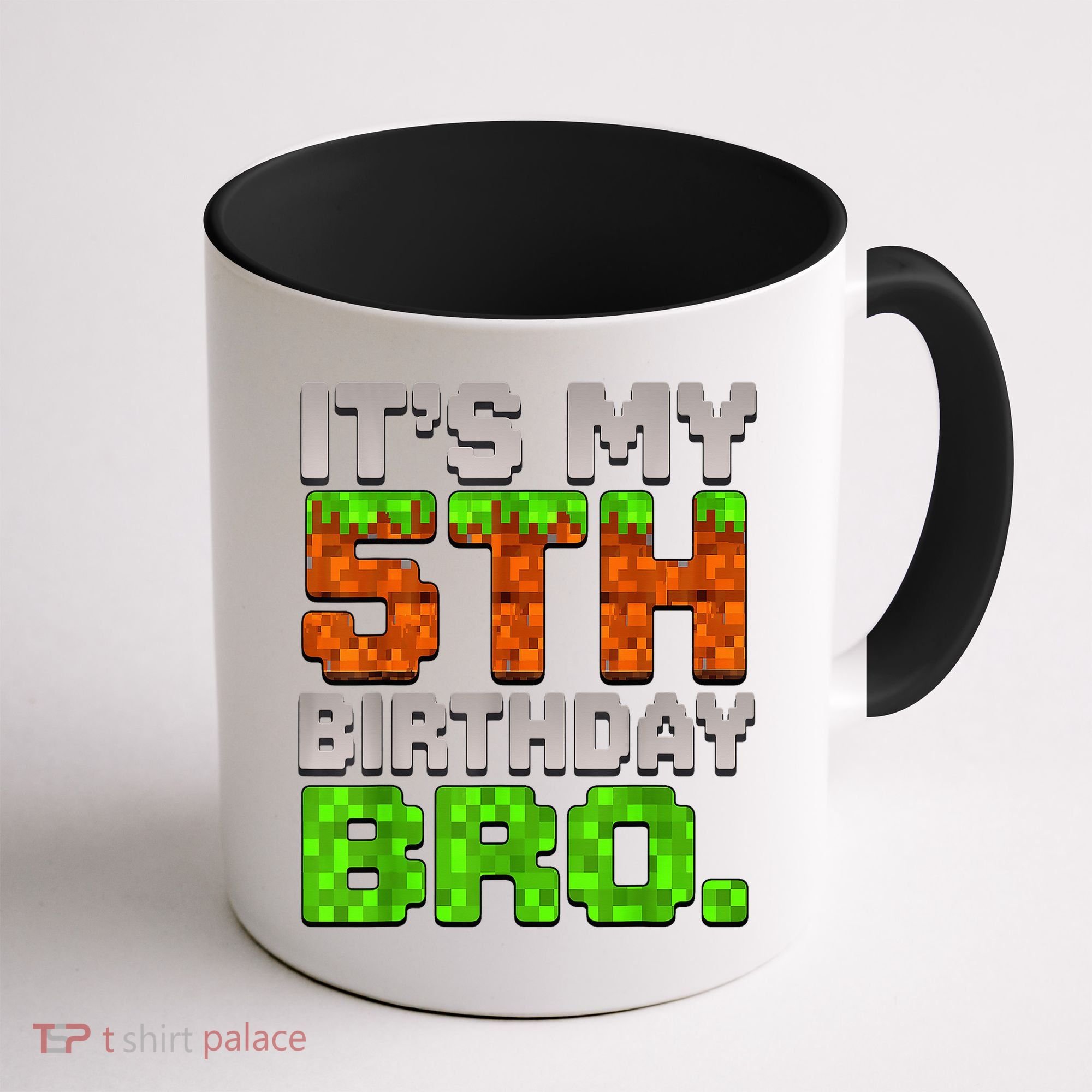 Boy It'S My 5th Birthday Bro Video Game Pixel Coffee Mug
