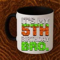 Boy It'S My 5th Birthday Bro Video Game Pixel Coffee Mug thumb 2