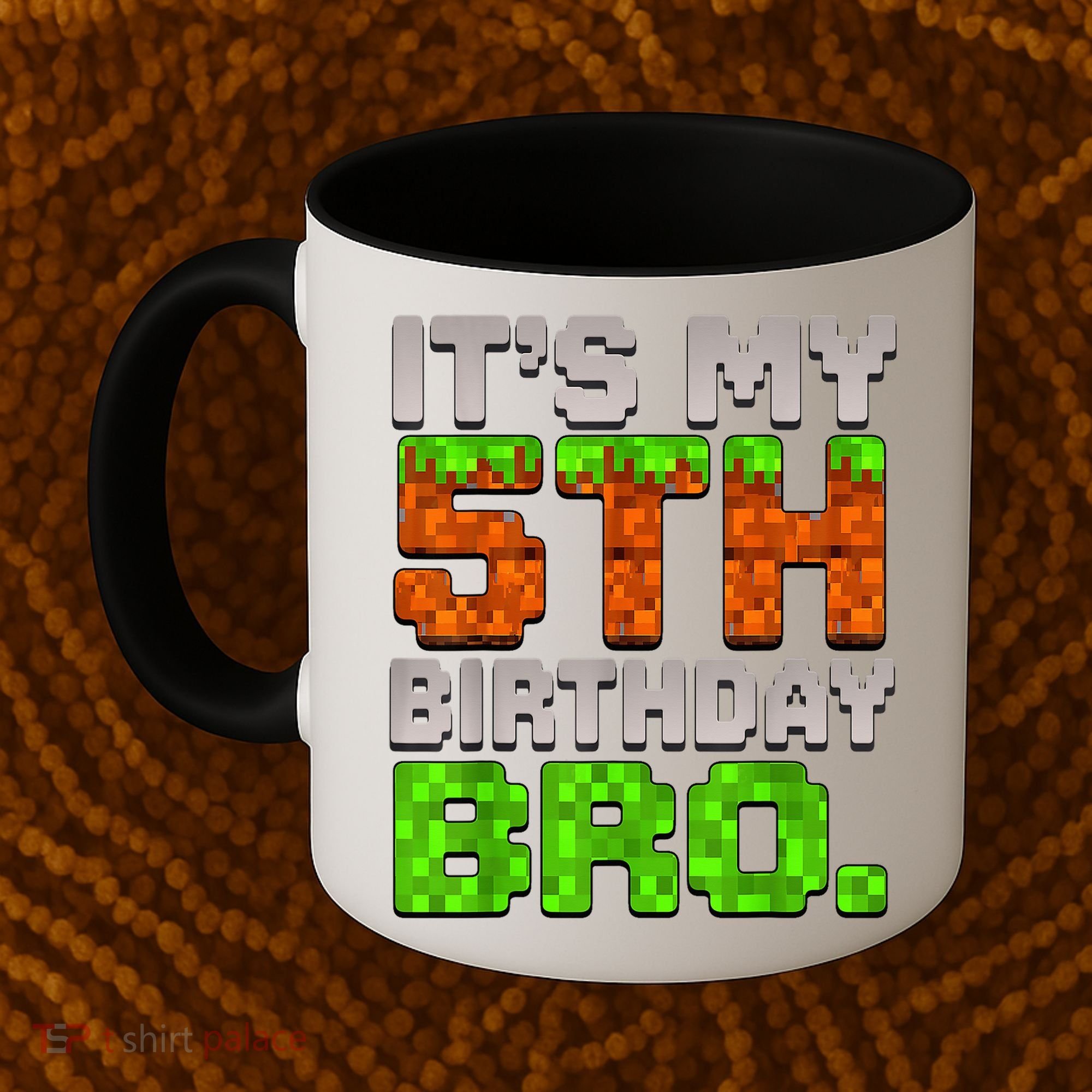 Boy It'S My 5th Birthday Bro Video Game Pixel Coffee Mug