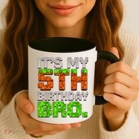 Boy It'S My 5th Birthday Bro Video Game Pixel Coffee Mug thumb 3